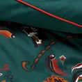 TERRA COLLECTION Komplet pościeli MOROCCO 3 z makosatyny bawełnianej z motywem folk - 220 x 200 cm - butelkowy zielony 11