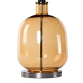 Lampa stołowa HAIDI na podstawie ze szkła z abażurem ze lśniącego welwetu - 32 x 37 x 57 cm - rudy 3
