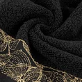 Ręcznik AGIS z żakardową bordiurą z motywem liści, ZERO TWIST - 70 x 140 cm - czarny 5