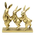Figurka wielkanocna urocza rodzinka zajączków - 24 x 9 x 23 cm - złoty 1