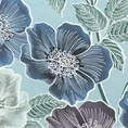 ELLA LINE Komplet pościeli z wysokogatunkowej bawełny z motywem kwiatów - 160 x 200 cm - turkusowy 2