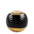 Kula ceramiczna czarno-złota z geometrycznym wzorem - ∅ 9 x 9 cm - czarny 2