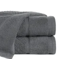 REINA LINE Ręcznik z bawełny zdobiony wzorem w zygzaki z gładką bordiurą - 50 x 90 cm - stalowy 1