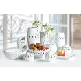 Kula ceramiczna SABRINA dekorowana kwiatowym zdobieniem i kryształkami ażurowa - ∅ 12 x 11 cm - biały 3
