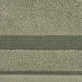 Ręcznik RODOS z ozdobną żakardową bordiurą w pasy - 70 x 140 cm - oliwkowy 2