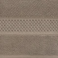 Ręcznik DANNY bawełniany o ryżowej strukturze podkreślony żakardową bordiurą o wypukłym wzorze - 70 x 140 cm - brązowy 2