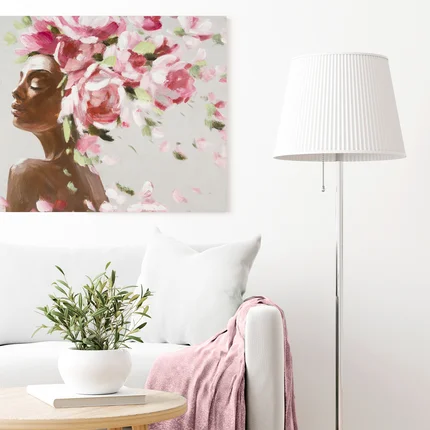 Obraz DREAMS 1 ręcznie malowany na płótnie kobieta z kwiatami na głowie Obraz DREAMS 1 ręcznie malowany na płótnie kobieta z kwiatami na głowie - 90 x 60 cm