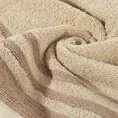 Ręcznik MERY bawełniany zdobiony bordiurą w subtelne pasy - 70 x 140 cm - beżowy 5