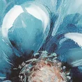 Obraz APRIL ręcznie malowany na płótnie z niebieskim kwiatem - 100 x 100 cm - niebieski 2