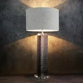 Lampa stojąca KASI z szklaną podstawą i błyszczącym abażurem - 46 x 28 x 92 cm - stalowy 2