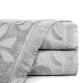 Ręcznik z żakardowym wzorem - 70 x 140 cm - srebrny 1