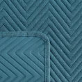 Narzuta LEN z tkaniny o strukturze lnu pikowana w geometryczny wzór - 200 x 220 cm - niebieski 4