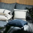 TERRA COLLECTION Poszewka PALERMO  z grubej tkaniny bawełnianej zdobiona puszystymi pasami i chwostami na rogach - 60 x 60 cm - srebrny 3