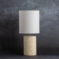 Lampa AGIS na ceramicznej podstawie z wytłaczanym wzorem tkaniny - ∅ 20 x 43 cm - kremowy 1