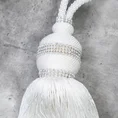 Dekoracyjny sznur do upięć z chwostem i kryształkami - 63 cm - biały 3