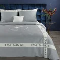 EVA MINGE Komplet pościeli SILK z makosatyny najwyższej jakości satyny bawełnianej z nadrukiem logo - 160 x 200 cm - srebrny 1