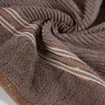 EWA MINGE Ręcznik FILON w kolorze jasnobrązowym, w prążki z ozdobną bordiurą przetykaną srebrną nitką - 70 x 140 cm - jasnobrązowy 5