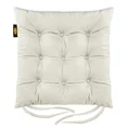 Dwustronna welwetowa poduszka siedziskowa na krzesło z dziewięcioma pikowaniami, gramatura 260 g/m2 - 40 x 40 x 6 cm - kremowy 2