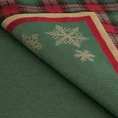 Obrus gobelinowy STAR z motywem złotych śnieżynek i ozdobnej kantą kraty - 45 x 140 cm - zielony 4