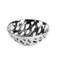 Ażurowa misa ceramiczna AFRA srebrna - ∅ 31 x 10 cm - srebrny 1