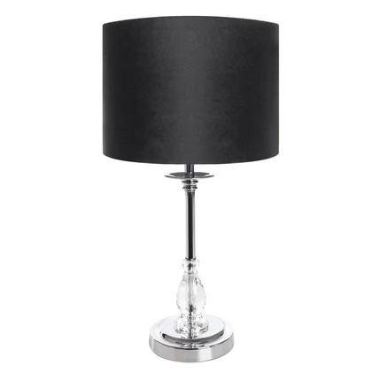 Lampka stołowa MONIK z kryształową podstawą i welwetowym abażurem Lampka stołowa MONIK z kryształową podstawą i welwetowym abażurem - ∅ 30 x 53 cm