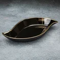 Patera ceramiczna z nadrukiem złotej ważki - 31 x 17 x 5 cm - czarny 1