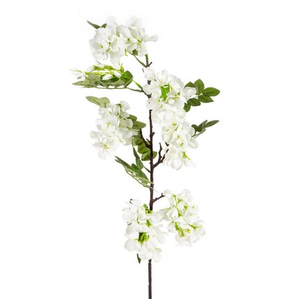 ROBINIA AKACJOWA gałązka, kwiat sztuczny dekoracyjny 85 cm biały,zielony