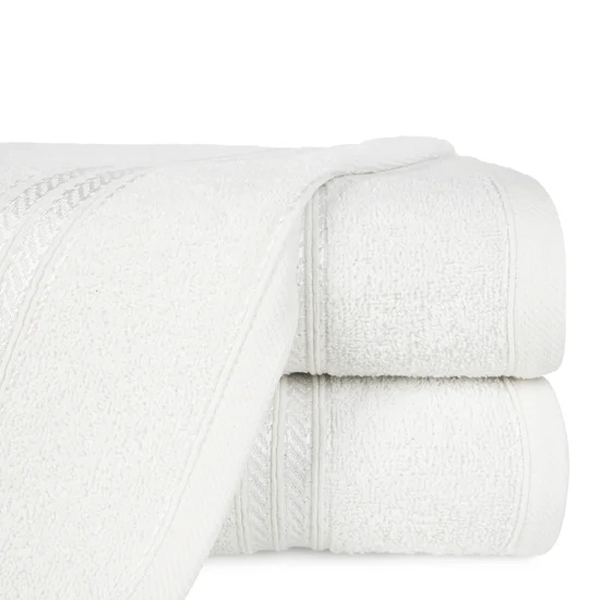 EUROFIRANY CLASSIC Ręcznik LORI z bordiurą podkreśloną błyszczącą nicią - 50 x 90 cm - biały