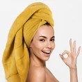 Ręcznik LIANA z bawełny z żakardową bordiurą przetykaną złocistą nitką - 50 x 90 cm - ciemnobrązowy 6