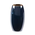 Wazon ceramiczny AMORA 1 o lśniącej powierzchni ze złotym detalem - 13 x 9 x 25 cm - granatowy 2