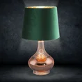 Lampa stołowa NATHALIE na szklanej podstawie z efektem ombre z welwetowym abażurem - ∅ 33 x 58 cm - ciemnozielony 1