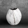 Wazon ceramiczny SANA  z marmurkowym wzorem - 14 x 7 x 16 cm - biały 1