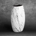 Wazon ceramiczny SANA  z marmurkowym wzorem - 13 x 9 x 25 cm - biały 1