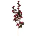 GAŁĄZKA OZDOBNA z jagodami, kwiat sztuczny dekoracyjny - 99 cm - bordowy 1