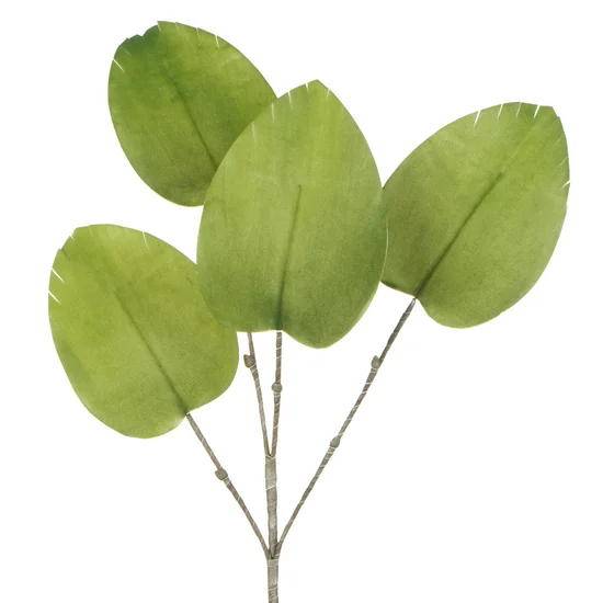 LIŚCIE OZDOBNE, kwiat sztuczny dekoracyjny z pianki - dł. 100 cm dł. liść 20 cm - zielony
