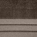 Ręcznik PATI  70X140 cm utkany w miękkie pasy i podkreślony żakardową bordiurą brązowy - 70 x 140 cm - brązowy 2