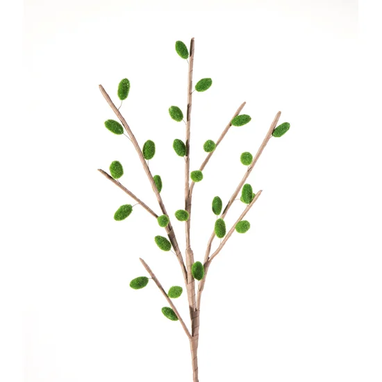 GAŁĄZKA OZDOBNA z pąkami, kwiat sztuczny dekoracyjny - 83 cm - zielony