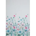 Zasłona LILIAN z półtransparentnej etaminy z nadrukiem malowanych pędzlem kwiatów - 140 x 250 cm - biały 7