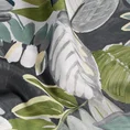 Zasłona gotowa MARILA z tkaniny typu oxford zdobiona nadrukiem malowanych pędzlem liści - 140 x 270 cm - stalowy 8