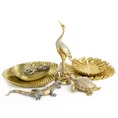 Żuraw figurka złoto-srebrna bogato zdobiona, styl orientalny - 8 x 8 x 30 cm - złoty/srebrny 3
