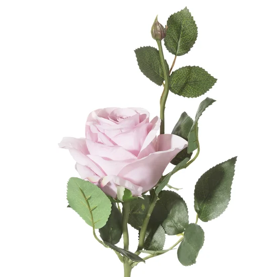 RÓŻA kwiat sztuczny dekoracyjny z płatkami z jedwabistej tkaniny - ∅ 8 x 40 cm - pudrowy róż