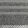 Ręcznik z żakardową bordiurą w pasy - 50 x 90 cm - stalowy 2