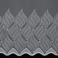 Tkanina firanowa błyszcząca mikrosiateczka ozdobiona fantazyjnym haftem - 180 cm - biały 4