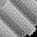 Tkanina firanowa zwiewana i delikatna matowa mikrosiateczka zdobiona popielatym haftem ze srebrną nicią - 280 cm - biały 5