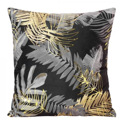 Welwetowa poszewka BALI zdobiona nadrukiem egzotycznych liści Welwetowa poszewka BALI zdobiona nadrukiem egzotycznych liści - 40 x 40 cm