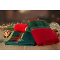 Ręcznik świąteczny CHERRY  01 bawełniany z żakardową bordiurą w kratkę i haftem ze śnieżynkami - 50 x 90 cm - czerwony 8