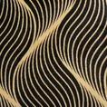 LIMITED COLLECTION  Koc VICTORIA bawełniano-akrylowy zdobiony falującym wzorem SIŁA ZŁOTA - 150 x 200 cm - czarny 4