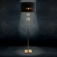 Lampa stojąca ARIANA na podstawie łączącej szkło metal i abażur z matowej nici - 50 x 30 x 167 cm - czarny 2