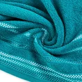 Ręcznik LIVIA  z kolorowymi paskami tkanymi we wzór jodełki - 50 x 90 cm - turkusowy 4