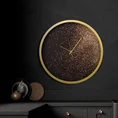 Dekoracyjny zegar ścienny w stylu nowoczesnym zdobiony złotym brokatem - 60 x 5 x 60 cm - czarny 5